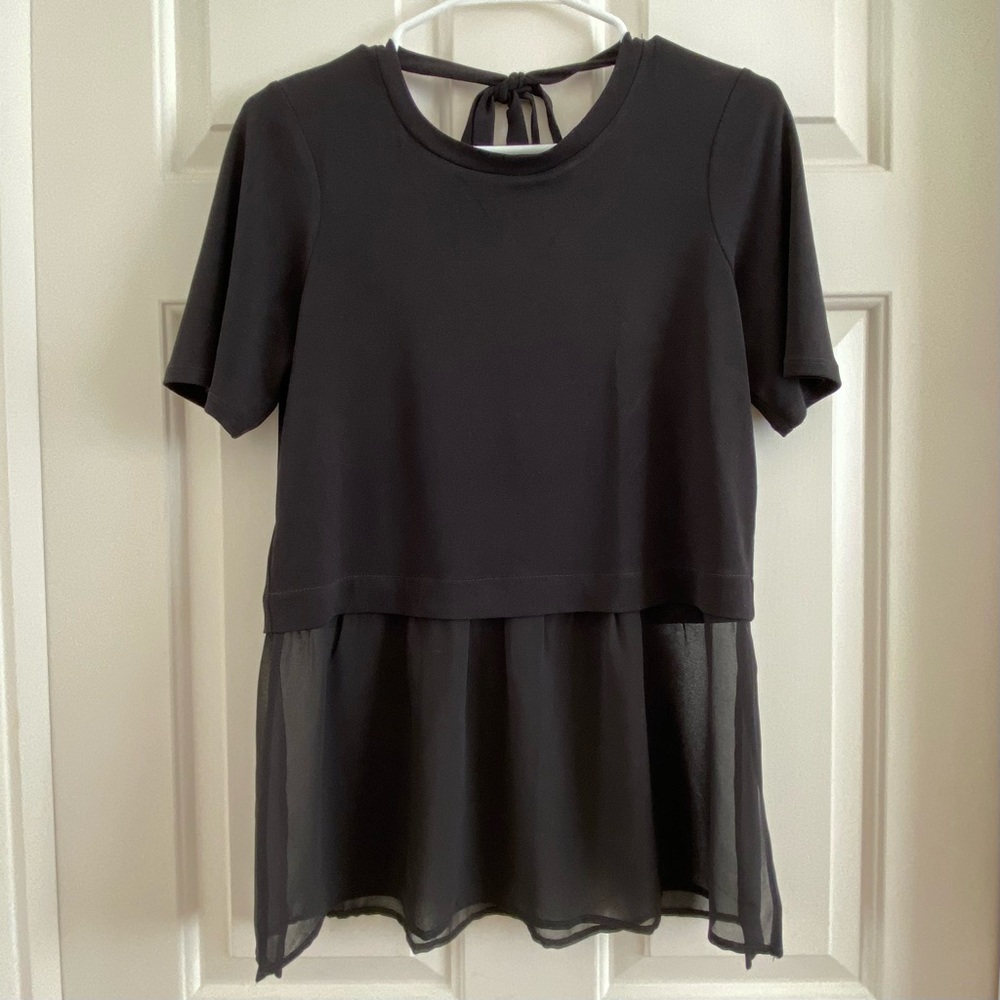 BCBG crop top with sheer bottom (S)